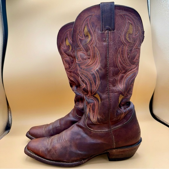 Justin Punchy Brown Leather Western Boots L2687, Women’s Size 10 B, Pre-owned - Picture 1 of 15